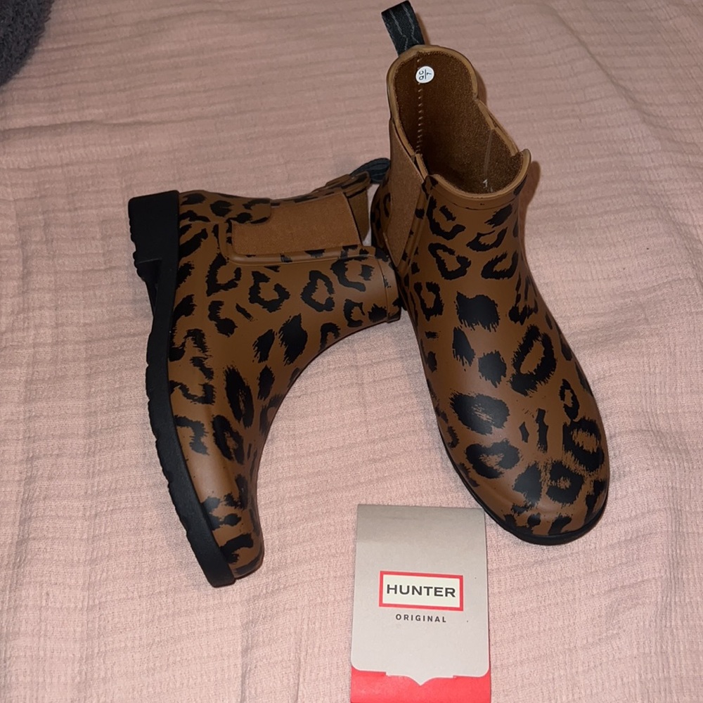 Hunter boots original rain boots leopard print 🤎 NEW 6 - Picture 4 of 5